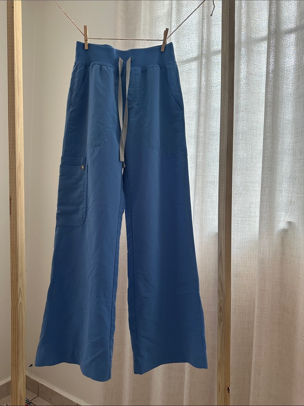 Figs Slate-Blue Scrub Pants with Drawstring Waist